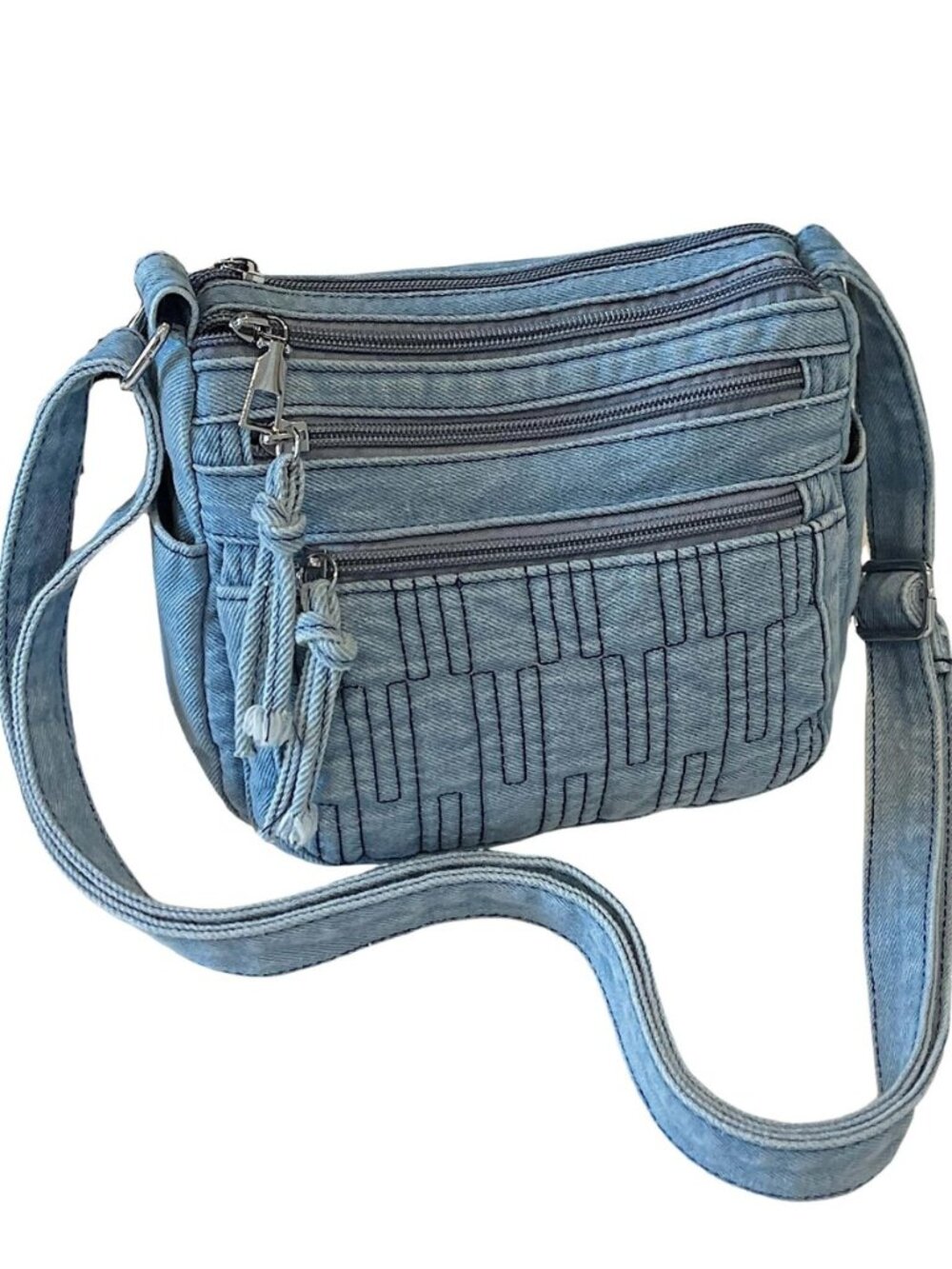 Denim Crossbody Bag for Women Blue Jean Purse Shoulder Handbag